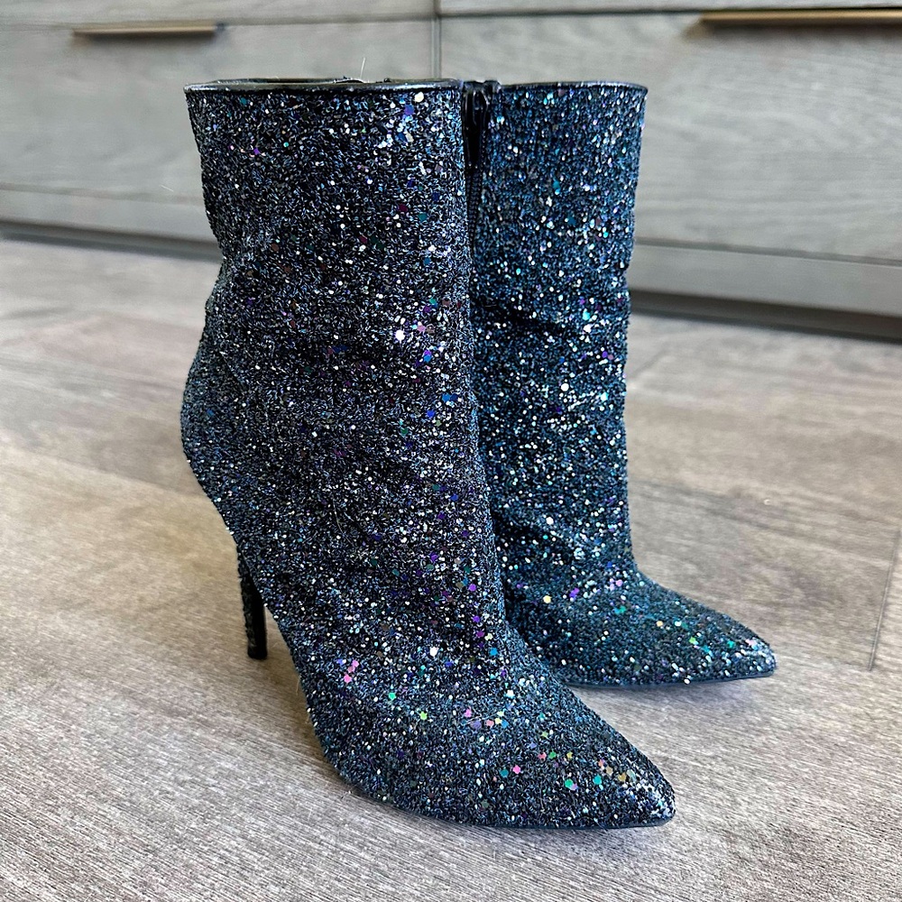 Sparkly heeled glitter sparkly booties